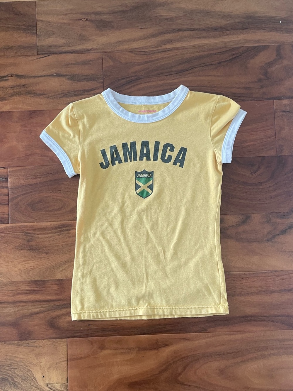 Y2K Streetwear Society Yellow Graphic Baby Tee